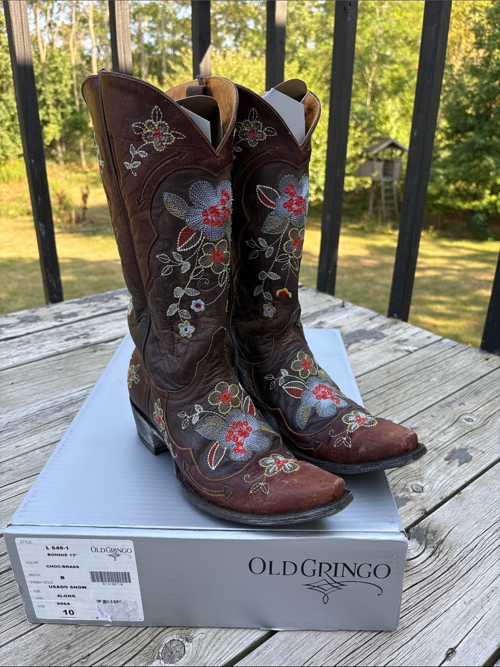 Old Gringo Bonnie 13 » Shaft Embroidered Cowboy Boots size 10